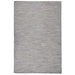 vidaXL Градински плоскотъкан килим, 120x170 см, кафяво и синьо