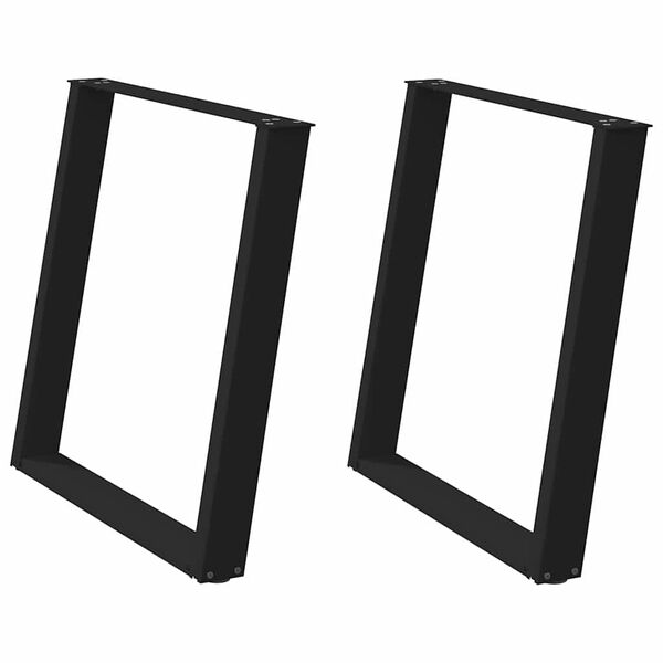 vidaXL Крака за трапезарна маса, U-образни, 2 бр., черни, 70 x (72-73) см, стомана