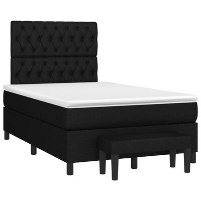 vidaXL Боксспринг легло с матрак, черно, 120x190 см, плат