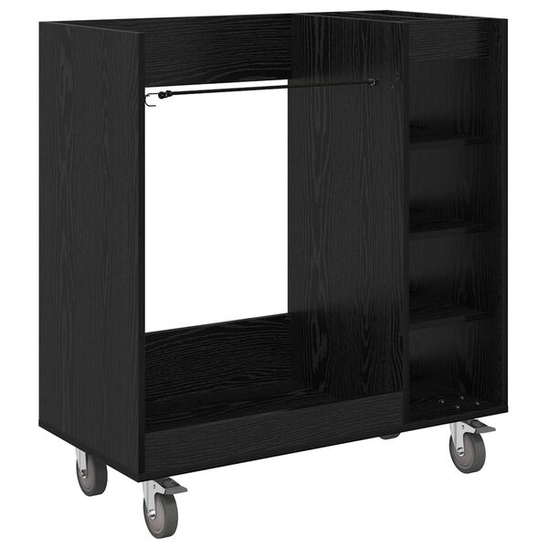 vidaXL Голф шкаф с колело Едноцветен Черния дъб 90 x 45 x 98 см