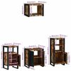 vidaXL Комплект мебели за баня 4 pcs Кафяво Солидно възстановено дърво