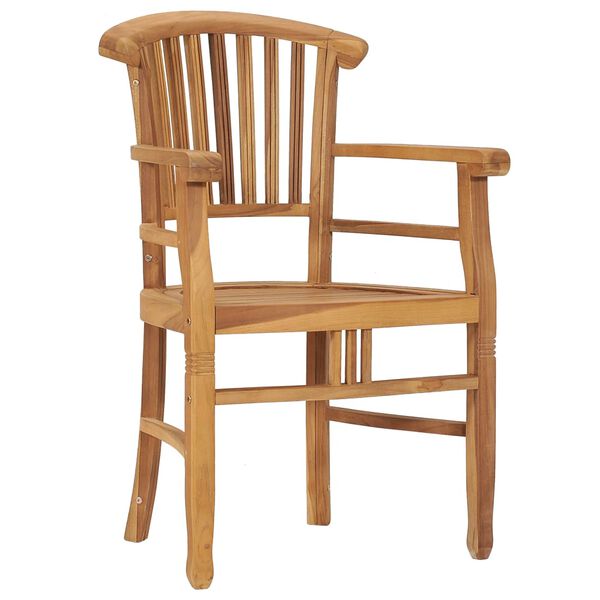 vidaXL Градински трапезен комплект, 7 части, тиково дърво масив