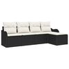 vidaXL Градински Софа Комплект 5 бр. Черно полиратан