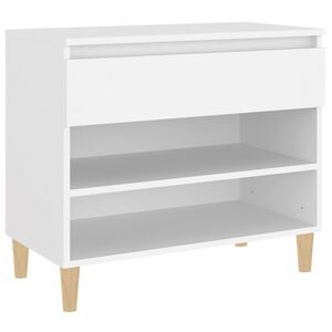 vidaXL Шкаф за обувки, бял, 70x36x60 см, инженерно дърво