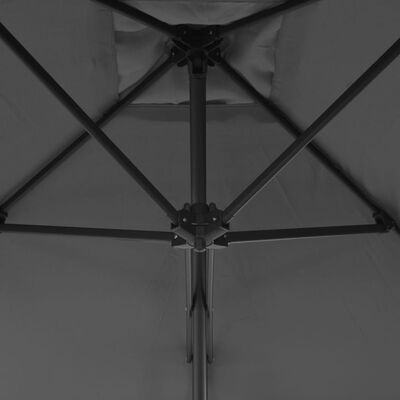 vidaXL Градински чадър със стоманен прът, 250x250 см, антрацит