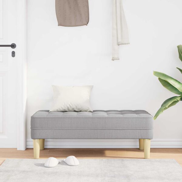 vidaXL Пейка с възглавница Облачно сиво 113 x 57 x 39 см текстил
