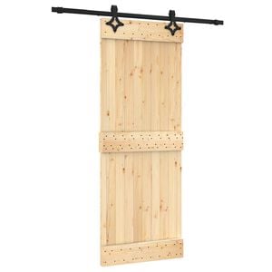 vidaXL Преплъзваща се врата 80 x 210 cm Естествено и черно