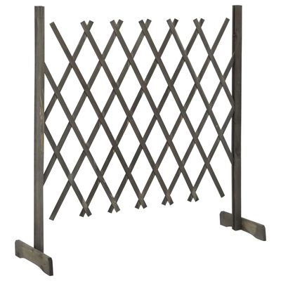 vidaXL Градинска оградна решетка, сива, 120x90 см, чам масив