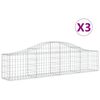vidaXL Габионни кошници арка 3 бр 200x30x40/60 см поцинковано желязо