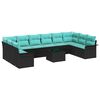 vidaXL Градински Софа Комплект 11 бр. Черно полиратан