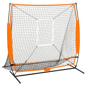 vidaXL Бейзболна мрежа за спортни тренировки, черна, 174x76x158,5 см