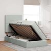 vidaXL Легло с място за съхранение и LED Светлосиво 90 x 190 cm Кадифе