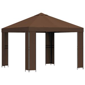 vidaXL Шатра 3 x 3 m Кафяво Полиестер и стомана 190 gsm