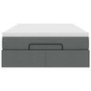 vidaXL Османска легло с матрак, тъмносиво, 120x190 см, плат