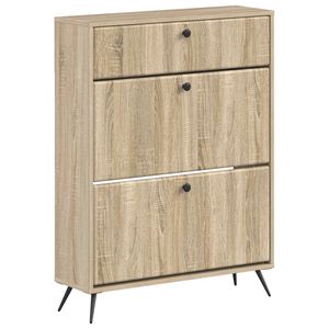 vidaXL Шкаф за обувки BREDA 78 x 24 x 103 см Инженерна дървесина