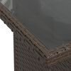 vidaXL Градинска маса със стъклен плот кафява 100x55x73 см полиратан