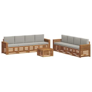 vidaXL Комплекти дивани с възглавница 9 pcs Естествено и светло сиво