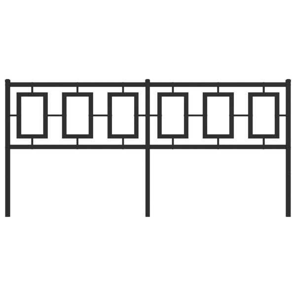 vidaXL Метална табла за глава, черна, 180 см