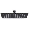 vidaXL Rainshower душ пита, инокс, 20x20 cм, квадратна, черна