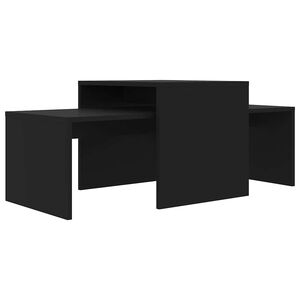 vidaXL Комплект маси за кафе, черен, 100x48x40 см, инженерно дърво