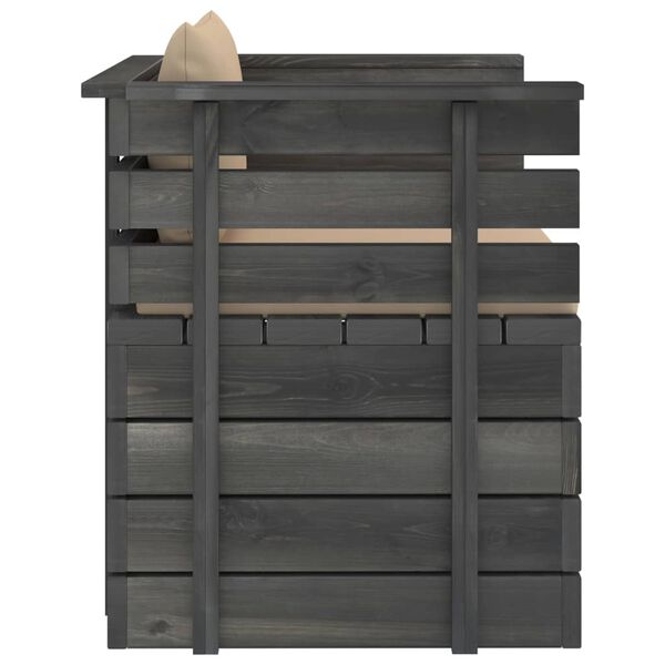 vidaXL Градински лаундж комплект палети възглавници 12 части бор масив