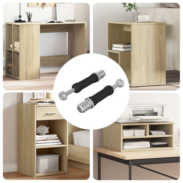 vidaXL Винт с кам л Lock 2 pcs Сребрист и Черен М6 x 40 мм Метал