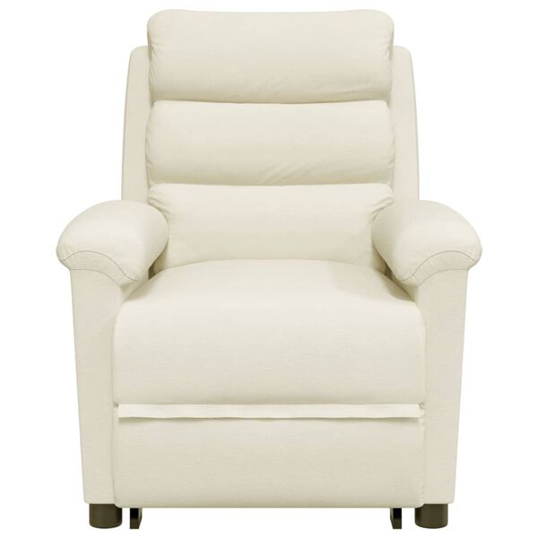 vidaXL Изправящ масажен стол, кремав, кадифе