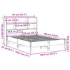 vidaXL Легло с етажерка за книги, без матрак, 135x190 см, бор масив