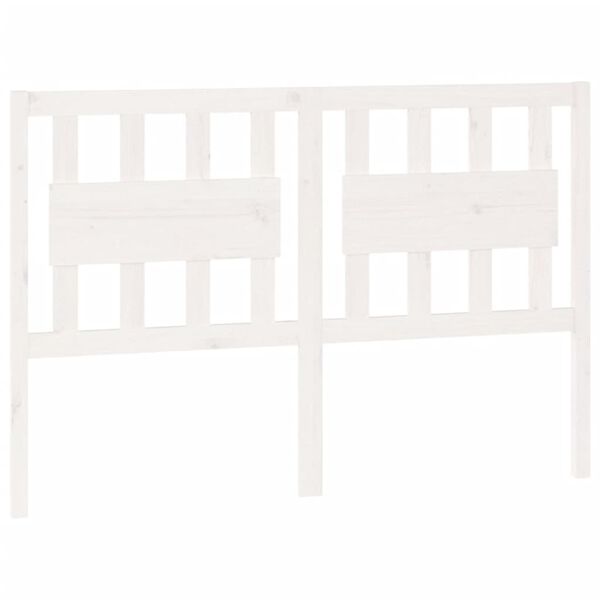 vidaXL Горна табла за легло, бяла, 145,5x4x100 см, бор масив