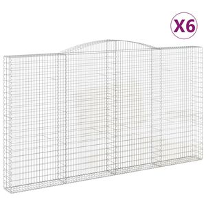 vidaXL Габионни кошници арка 6 бр 400x30x220/240 см поцинковано желязо
