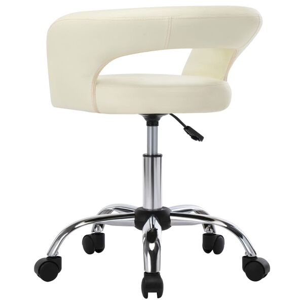 vidaXL Tрапезни столове, 2 бр, кремави, изкуствена кожа