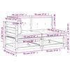 vidaXL Градински диван с възглавници, 2-местен, борово дърво масив