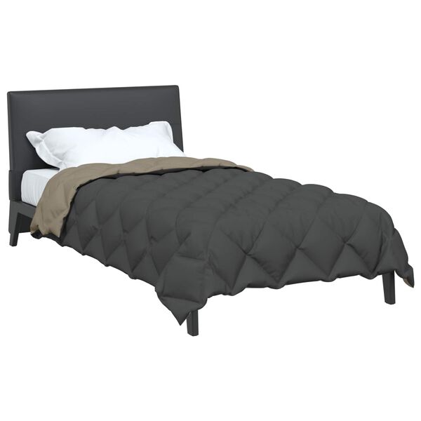 vidaXL Зимен юрган Светло сиво и антрацит 220 x 135 см Микрофибър