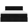 vidaXL Османска легло с матрак, черно, 140x200 см, плат