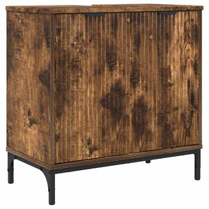 vidaXL Шкаф за мивка в баня с врата Димян дъб 60,5 x 33,5 x 61 см