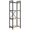 vidaXL Рафт за книги 40 x 30 x 119 см Инженерна дървесина Сонома дъб