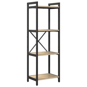 vidaXL Рафт за книги 40 x 30 x 119 см Инженерна дървесина Сонома дъб