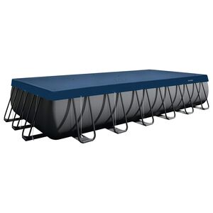 INTEX Покритие за басейн 732 x 366 cm Правоъгълна ПВЦ Тъмносин и сив