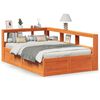 vidaXL Легло с етажерка за книги, без матрак, 120x200 см, бор масив