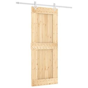 vidaXL Преплъзваща се врата 80 x 210 cm Естествено и бяло