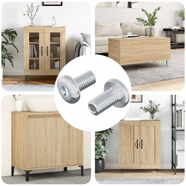 vidaXL Заключващ винт Едноцветен 2 pcs Сребрист M6 x 12 мм Стомана