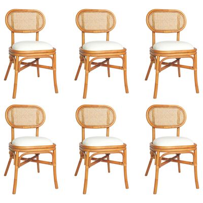 vidaXL Трапезни столове, 6 бр, светлокафяви, тапицерия от лен