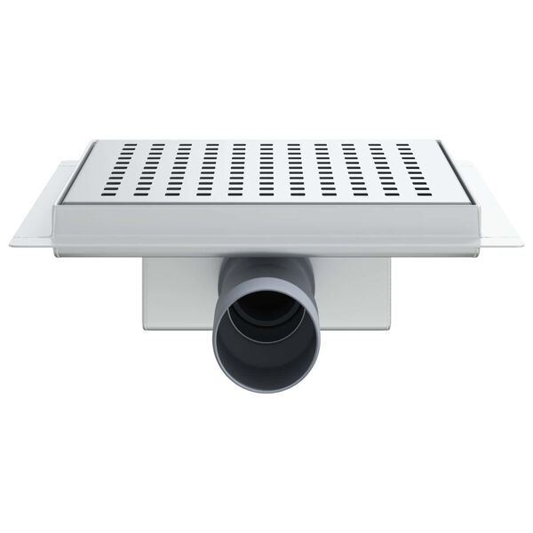 vidaXL Дренаж за душ с точки Сребрист 20 x 20 cm