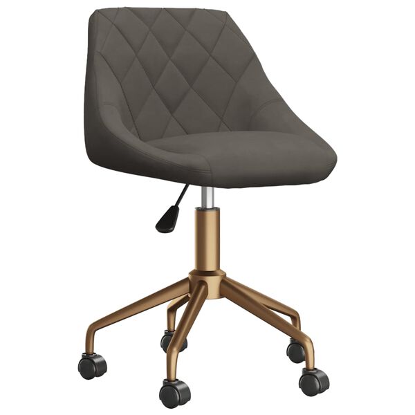 vidaXL Въртящи се трапезни столове, 2 бр, тъмносиви, кадифе