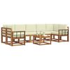 vidaXL Комплект дивани за открито 8 pcs Натурален и Крема