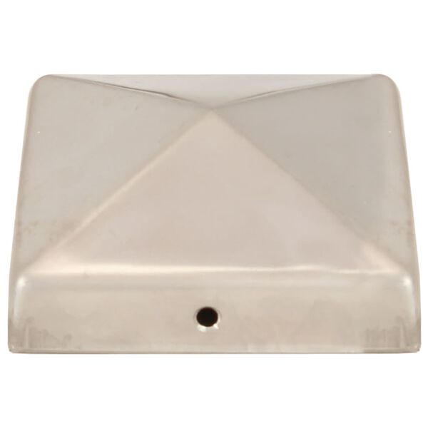 vidaXL Пирамидни капаци за оградни стълбове 6 бр инокс 81x81 мм