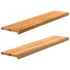 vidaXL Прозоречни первази, 2 бр, светлокафяви, 120x30x2 см, дъб масив