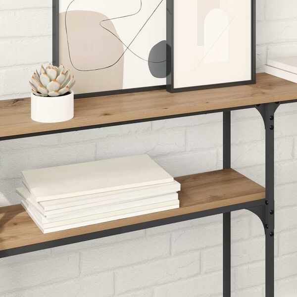 vidaXL Конзолнамаса Дъб 145 x 22,5 x 75 см Инженерно дърво