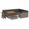 vidaXL Градински Софа Комплект с възглавница 13 pcs Сив полиратан