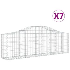 vidaXL Габионни кошници арка 7 бр 200x30x60/80 см поцинковано желязо